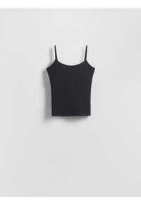 Reserved - Bawełniany top - czarny. Kolor: czarny. Materiał: bawełna