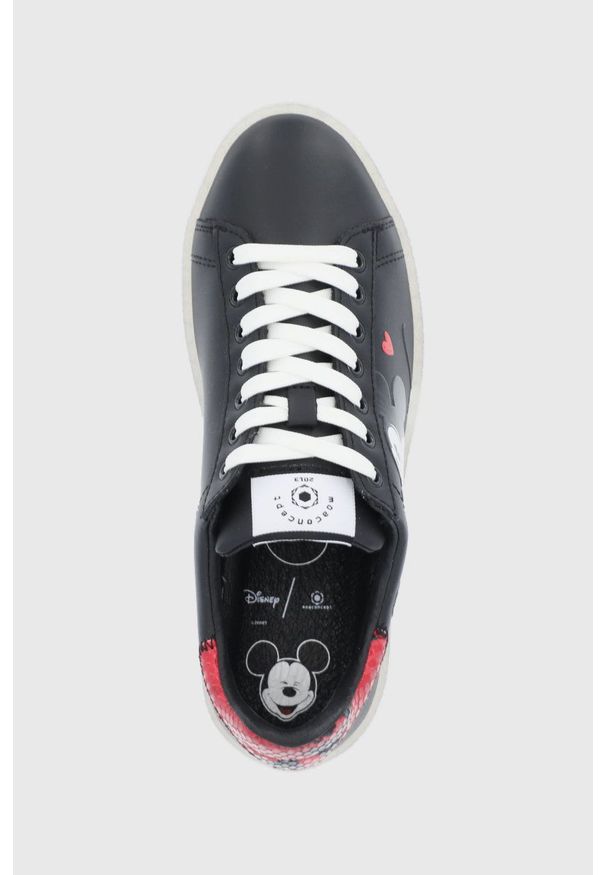 MOA Concept - Buty skórzane x Disney. Zapięcie: sznurówki. Kolor: czarny. Materiał: skóra. Wzór: motyw z bajki