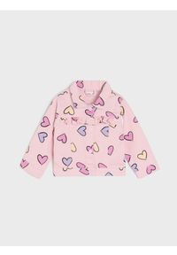 Sinsay - Jeansowa katana z nadrukiem w serca - różowy. Kolor: różowy. Materiał: jeans. Wzór: nadruk #1