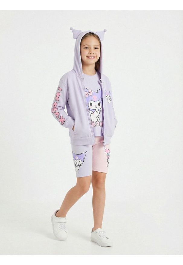 Sinsay - Rozpinana bluza z kapturem Kuromi - fioletowy. Typ kołnierza: kaptur. Kolor: fioletowy