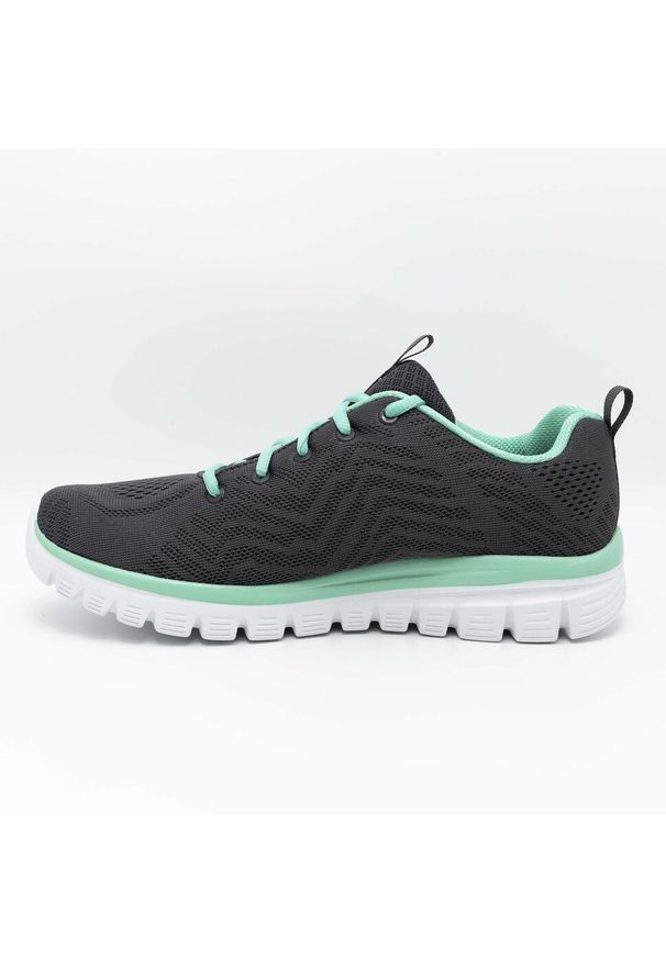 skechers - Buty treningowe damskie Skechers Bobssquad Breeze Way. Zapięcie: sznurówki. Kolor: szary, niebieski. Materiał: guma, syntetyk, tkanina, materiał. Szerokość cholewki: normalna. Model: Skechers Sport. Sport: turystyka piesza