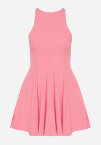 Born2be - Różowa Rozkloszowana Sukienka z Wiskozą Milenissa. Okazja: na imprezę, na co dzień. Kolor: różowy. Materiał: wiskoza. Sezon: lato. Styl: casual, elegancki #2