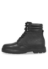 Calvin Klein Trapery Combat Boot Mono HM0HM01211 Czarny. Kolor: czarny. Materiał: skóra