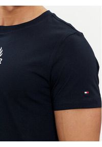 TOMMY HILFIGER - Tommy Hilfiger T-Shirt Global Stripe MW0MW34388 Granatowy Regular Fit. Kolor: niebieski. Materiał: bawełna