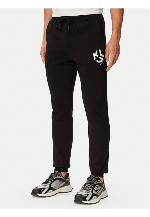 Karl Lagerfeld Jeans Spodnie dresowe B3M10013 Czarny Slim Fit. Kolor: czarny. Materiał: bawełna
