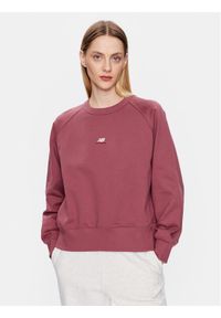 New Balance Bluza WT31500 Bordowy Oversize. Kolor: czerwony. Materiał: bawełna #1