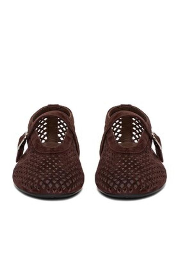 Badura Baleriny EO-AISHA-LT516-207 Brązowy ciemny. Kolor: brązowy. Materiał: skóra, zamsz