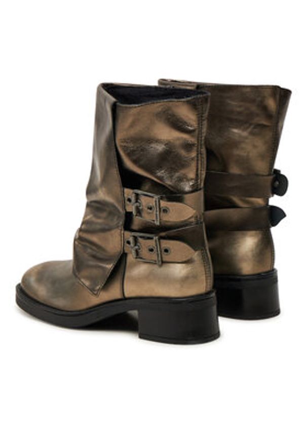 Steve Madden Botki Bonfire SM11003415 Złoty. Kolor: złoty. Materiał: skóra