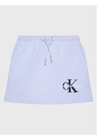 Calvin Klein Jeans Spódnica Monogram Off Placed IG0IG01578 Fioletowy Regular Fit. Kolor: fioletowy. Materiał: bawełna