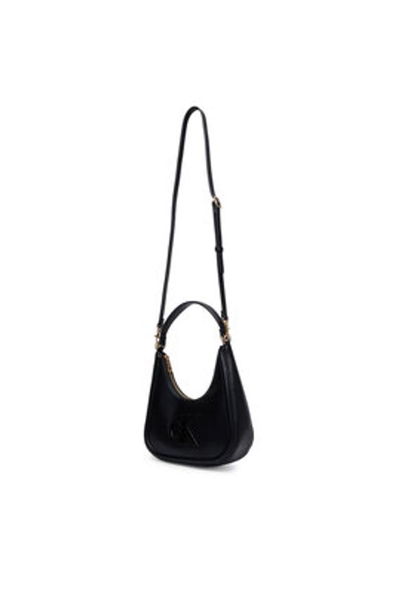 Calvin Klein Torebka Bold Ck Small Crescent LV04F3561G Czarny. Kolor: czarny. Materiał: skórzane