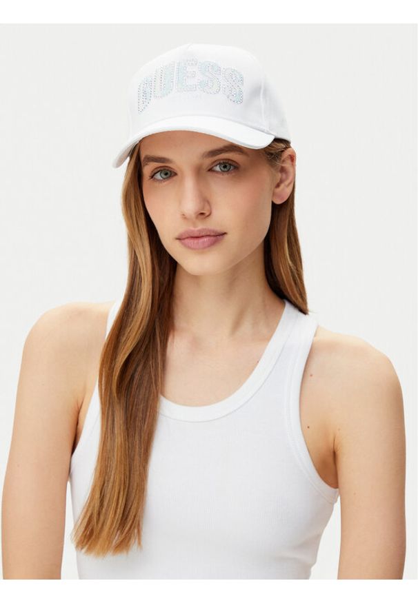 Guess Czapka z daszkiem W5GZ15 WEGD0 Biały. Kolor: biały. Materiał: materiał, bawełna
