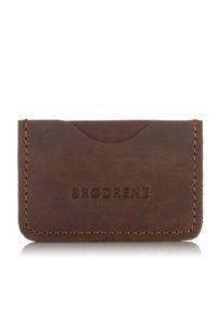 BRODRENE - Etui na Karty i Wizytówki Brødrene E01 Ciemny Brąz. Kolor: brązowy. Materiał: skóra #1