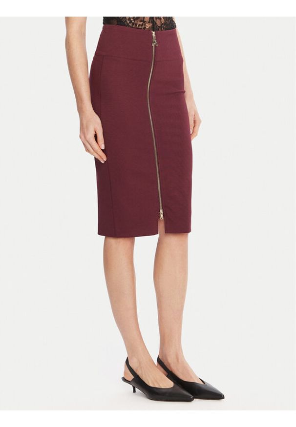 Patrizia Pepe Spódnica ołówkowa 8G0485 A025 Bordowy Regular Fit. Kolor: czerwony. Materiał: wiskoza