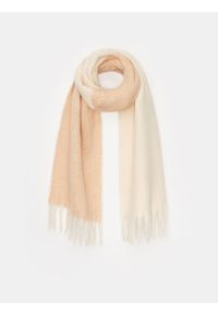 Mohito - Dwukolorowy szalik z frędzlami - Kremowy. Kolor: kremowy #2