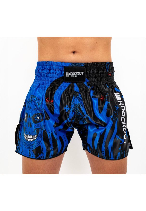 KNOCKOUT - Szorty czaszki Knockout KickBox. Kolor: niebieski