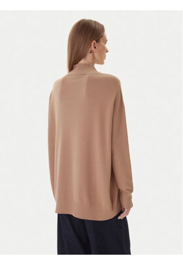 Kontatto Sweter 3M0822C Beżowy Relaxed Fit. Kolor: beżowy. Materiał: syntetyk