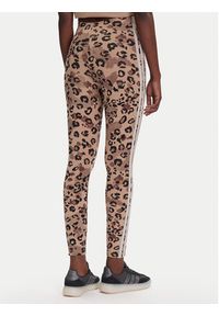 Adidas - adidas Legginsy Animal Print 3-Stripes JM1865 Beżowy Slim Fit. Kolor: beżowy. Materiał: bawełna. Wzór: nadruk #3