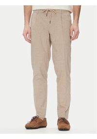 Bugatti Chinosy 1950 76210C Beżowy Slim Fit. Kolor: beżowy. Materiał: bawełna