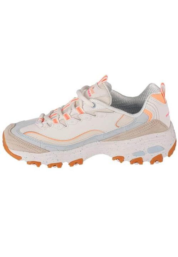 skechers - Buty sportowe Sneakersy damskie Skechers D'Lites - Bold Views. Zapięcie: sznurówki. Kolor: biały, wielokolorowy, beżowy. Materiał: tkanina, materiał, skóra, syntetyk. Szerokość cholewki: normalna. Sport: turystyka piesza