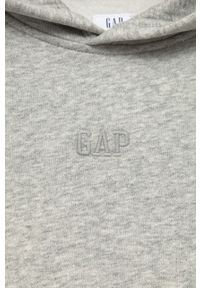 GAP bluza dziecięca kolor szary z kapturem melanżowa. Typ kołnierza: kaptur. Kolor: szary. Materiał: poliester, dzianina. Wzór: melanż #3
