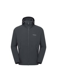 Kurtka softshellowa męska Rab Borealis Hoody z kapturem. Typ kołnierza: kaptur. Kolor: czarny. Materiał: softshell. Sport: turystyka piesza #2