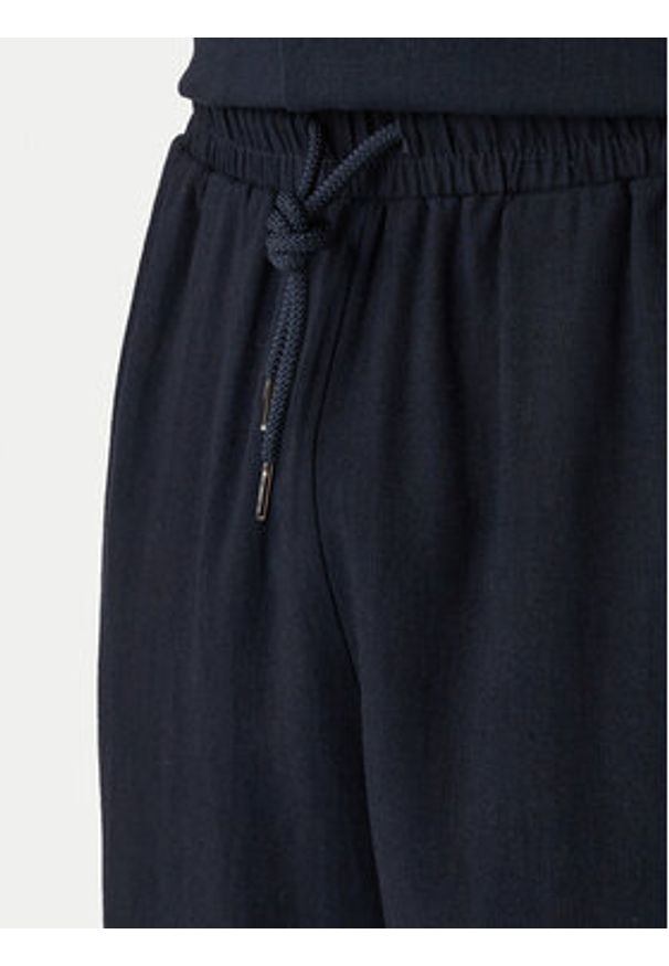 Emporio Armani Spodnie materiałowe EM000586 AF20590 UB102 Granatowy Regular Fit. Kolor: niebieski. Materiał: len