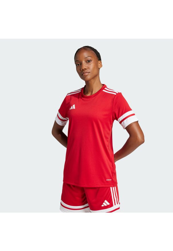 Adidas - Koszulka Squadra 25. Kolor: czerwony, biały, wielokolorowy. Materiał: materiał. Sport: piłka nożna