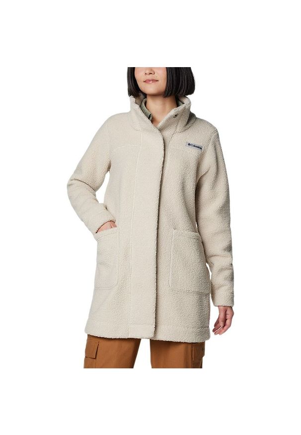 columbia - Kurtka damska Columbia Panorama Lon Sherpa Fleece 1862582278 - beżowa. Kolor: beżowy. Materiał: poliester, polar, puch. Sezon: zima, jesień