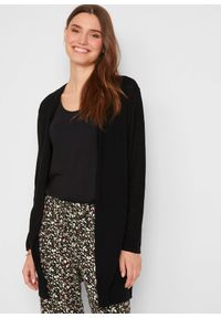 bonprix - Długi sweter bez zapięcia. Kolor: czarny. Długość: długie #1