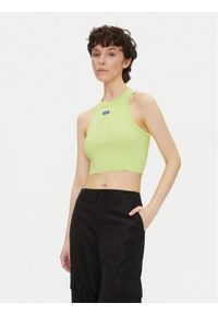 Hugo - HUGO Top Baby Tank_B 50511450 Zielony Slim Fit. Kolor: zielony. Materiał: bawełna