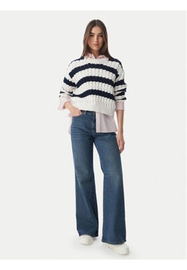 Tommy Jeans Sweter DW0DW22926 Granatowy Loose Fit. Kolor: niebieski. Materiał: bawełna