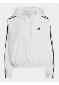 Adidas - adidas Wiatrówka Essentials 3-Stripes IC0560 Biały Loose Fit. Kolor: biały. Materiał: syntetyk #2