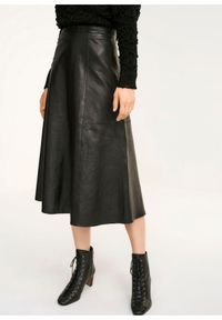 Ochnik - Spódnica damska. Kolor: czarny. Materiał: skóra #1