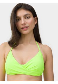 4f - Góra od bikini damska. Kolor: zielony. Materiał: materiał #2