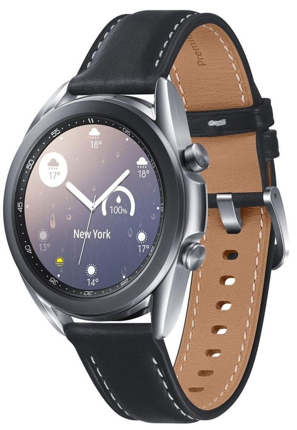 SAMSUNG - Samsung Galaxy Watch 3 (41 mm) Silver. Kolor: srebrny. Materiał: skóra. Styl: wizytowy, militarny, sportowy