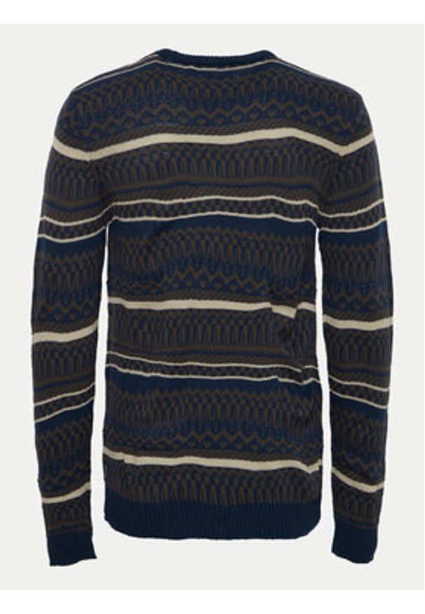 Blend Sweter 20717485 Granatowy Regular Fit. Kolor: niebieski. Materiał: syntetyk