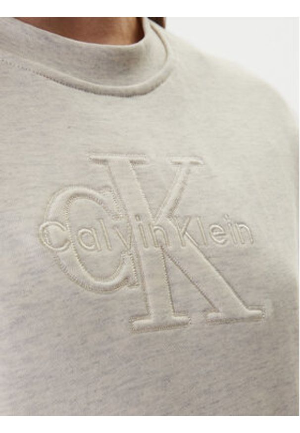 Calvin Klein Jeans Bluza LV047F204G Beżowy Regular Fit. Kolor: beżowy. Materiał: bawełna