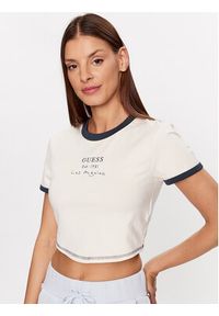 Guess T-Shirt Signature V3GI02 KBNW0 Różowy Slim Fit. Kolor: różowy. Materiał: bawełna #2