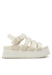 Calvin Klein Jeans Sandały Platform Buckle Rubber Mg Mtl YW0YW01513 Écru. Materiał: skóra. Obcas: na platformie