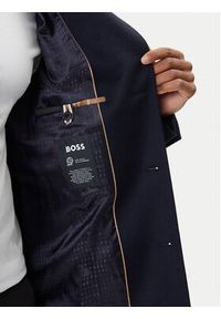 BOSS Płaszcz wełniany Hyde 50549187 Granatowy Slim Fit. Kolor: niebieski. Materiał: wełna #7