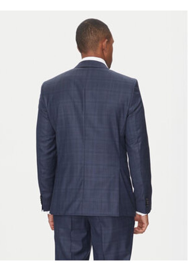BOSS Garnitur H-Huge 50535401 Niebieski Slim Fit. Kolor: niebieski. Materiał: wełna