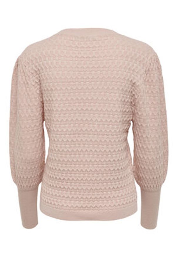 only - ONLY Sweter 15264797 Różowy Regular Fit. Kolor: różowy. Materiał: wiskoza