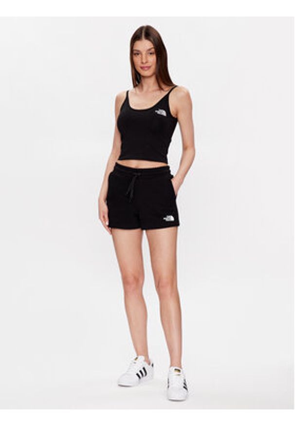 The North Face Top NF0A55AQ Czarny Cropped Fit. Kolor: czarny. Materiał: bawełna