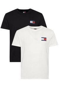 Tommy Jeans Komplet 2 t-shirtów Ess Flag DM0DM22143 Kolorowy Slim Fit. Materiał: bawełna. Wzór: kolorowy