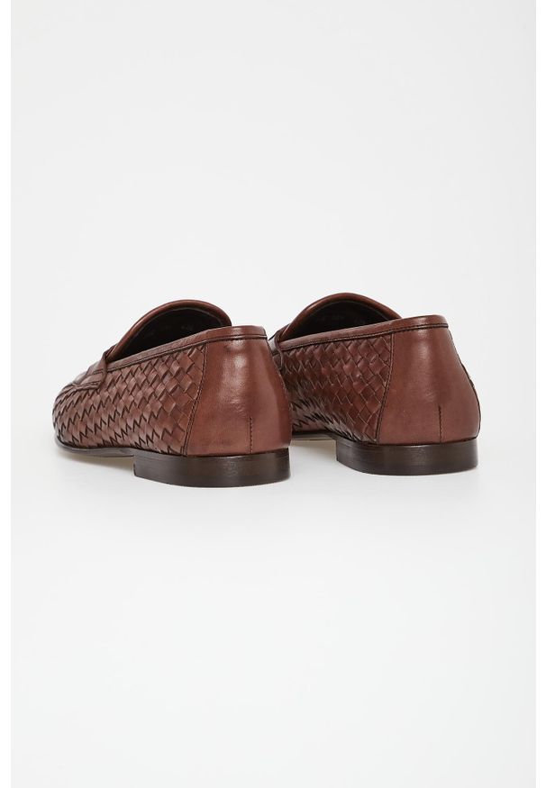 Baldinini - Loafersy męskie plecione skórzane BALDININI. Materiał: skóra
