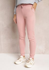 Renee - Różowe Spodnie Dresowe z Regularnym Stanem i Polarem Minnah. Kolor: różowy. Materiał: dresówka, polar. Sezon: zima #3