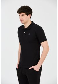 La Martina - LA MARTINA Czarne męskie polo z małym logo, Rozmiar XL. Typ kołnierza: polo. Kolor: czarny #6