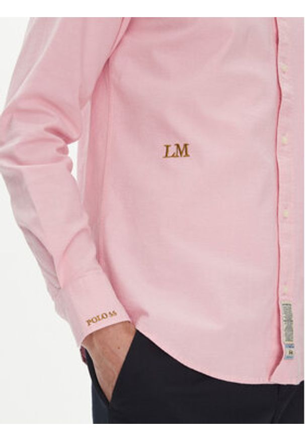 La Martina Koszula Anselmo MACG01 OX092 Różowy Regular Fit. Kolor: różowy. Materiał: bawełna