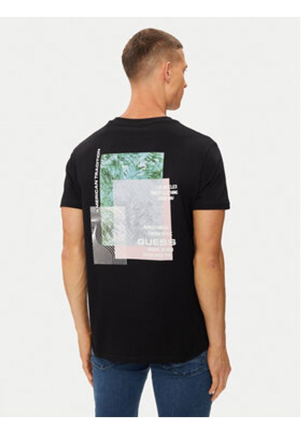 Guess T-Shirt M4YI03 I3Z14 Czarny Regular Fit. Kolor: czarny. Materiał: bawełna