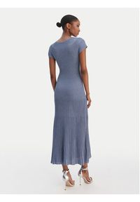 Marella Sukienka dzianinowa Draghi 2613321041 Błękitny Regular Fit. Kolor: niebieski. Materiał: wiskoza #3